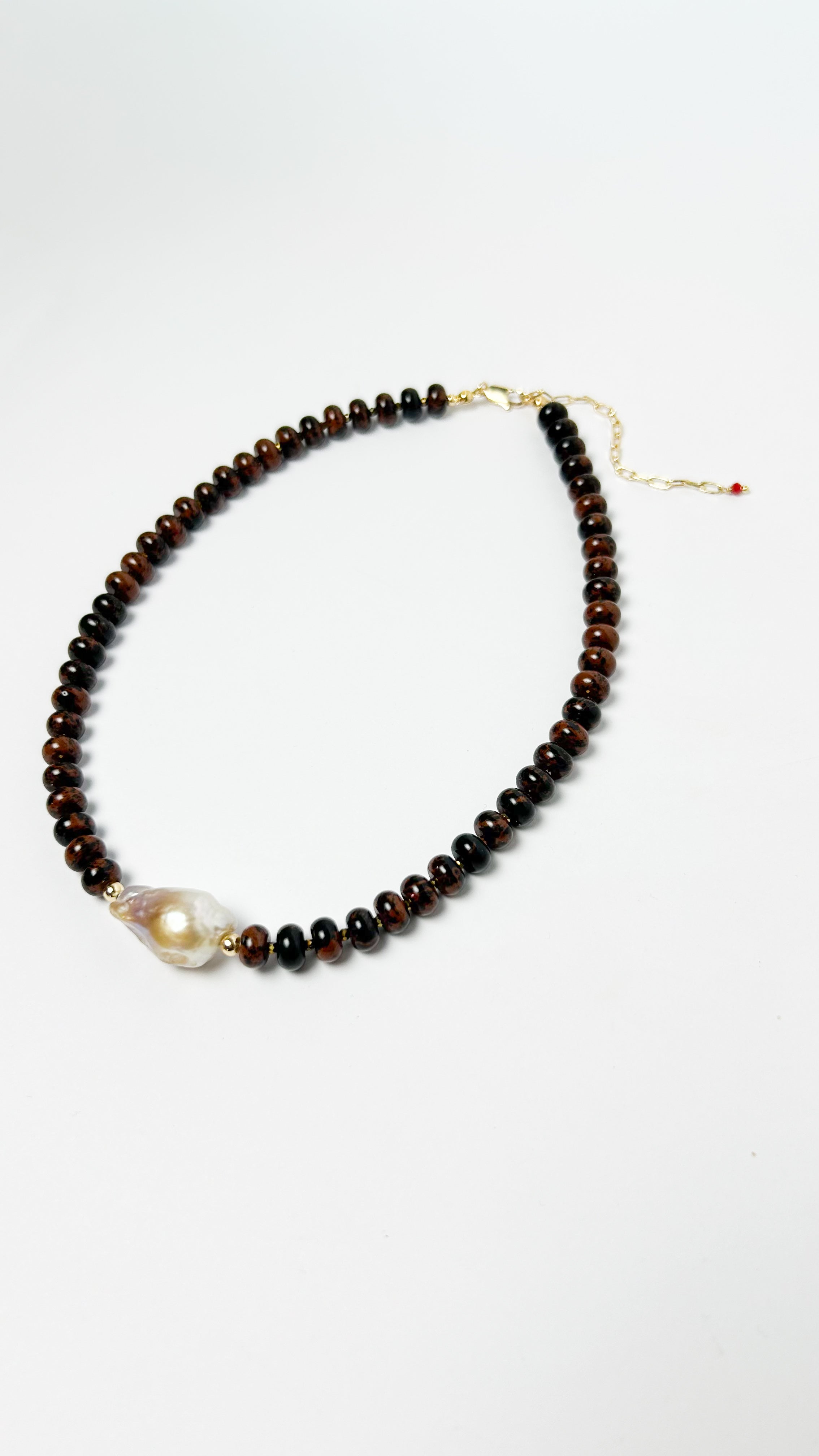 Collar Caoba con perla barroca