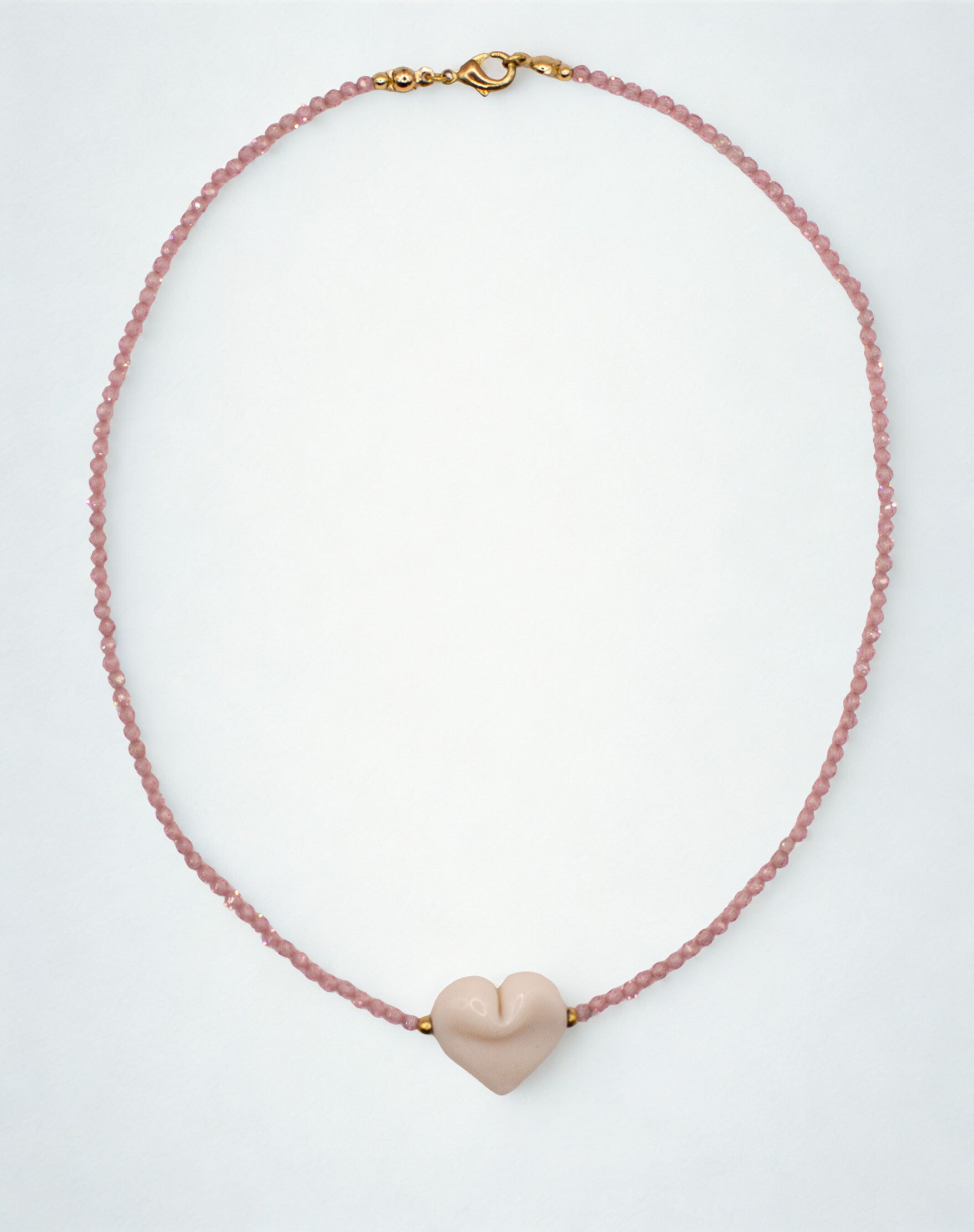 Collar Corazón Murano Blanco