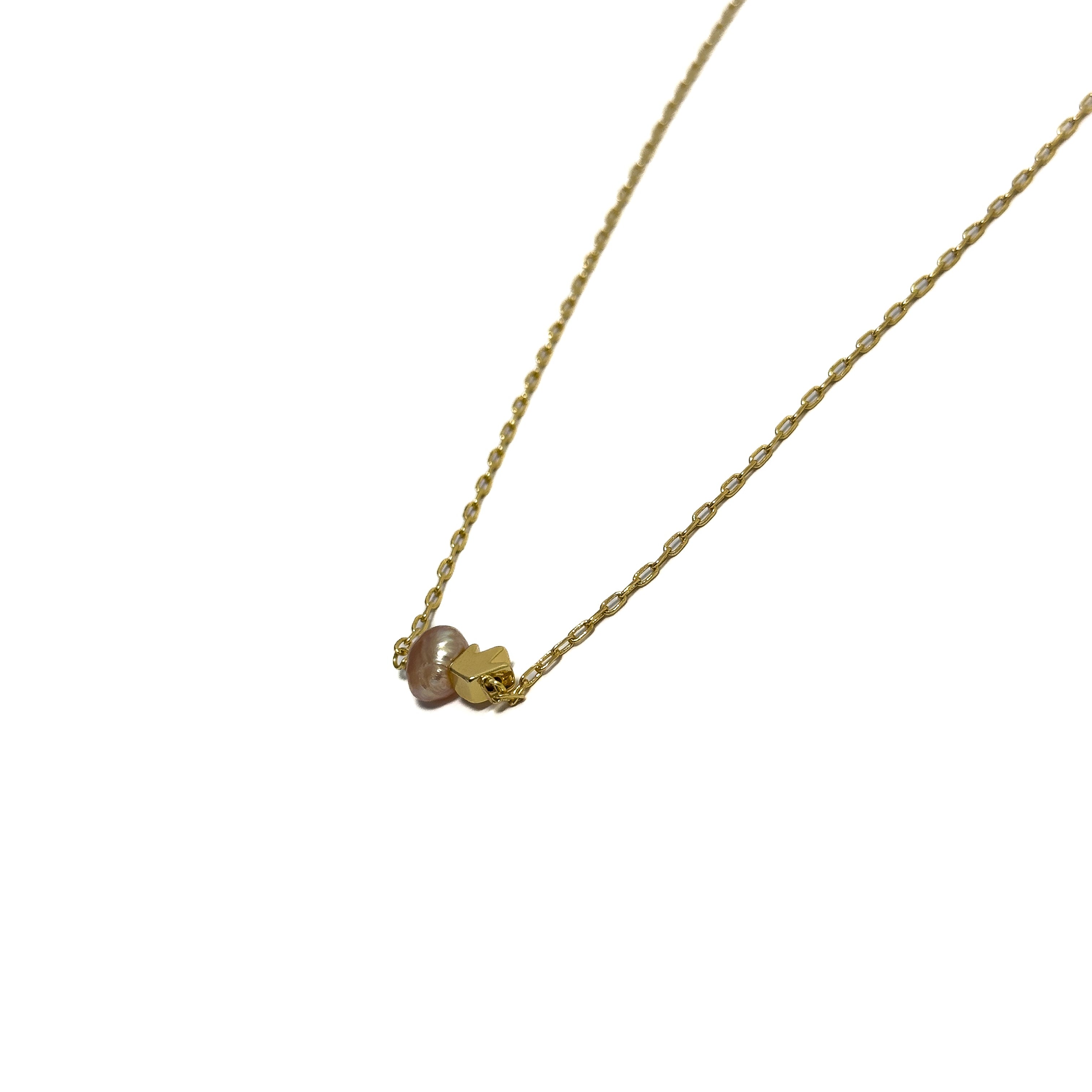 Collar Mujer con Perla Cultivada y Dije Baño de Oro | MAVIS