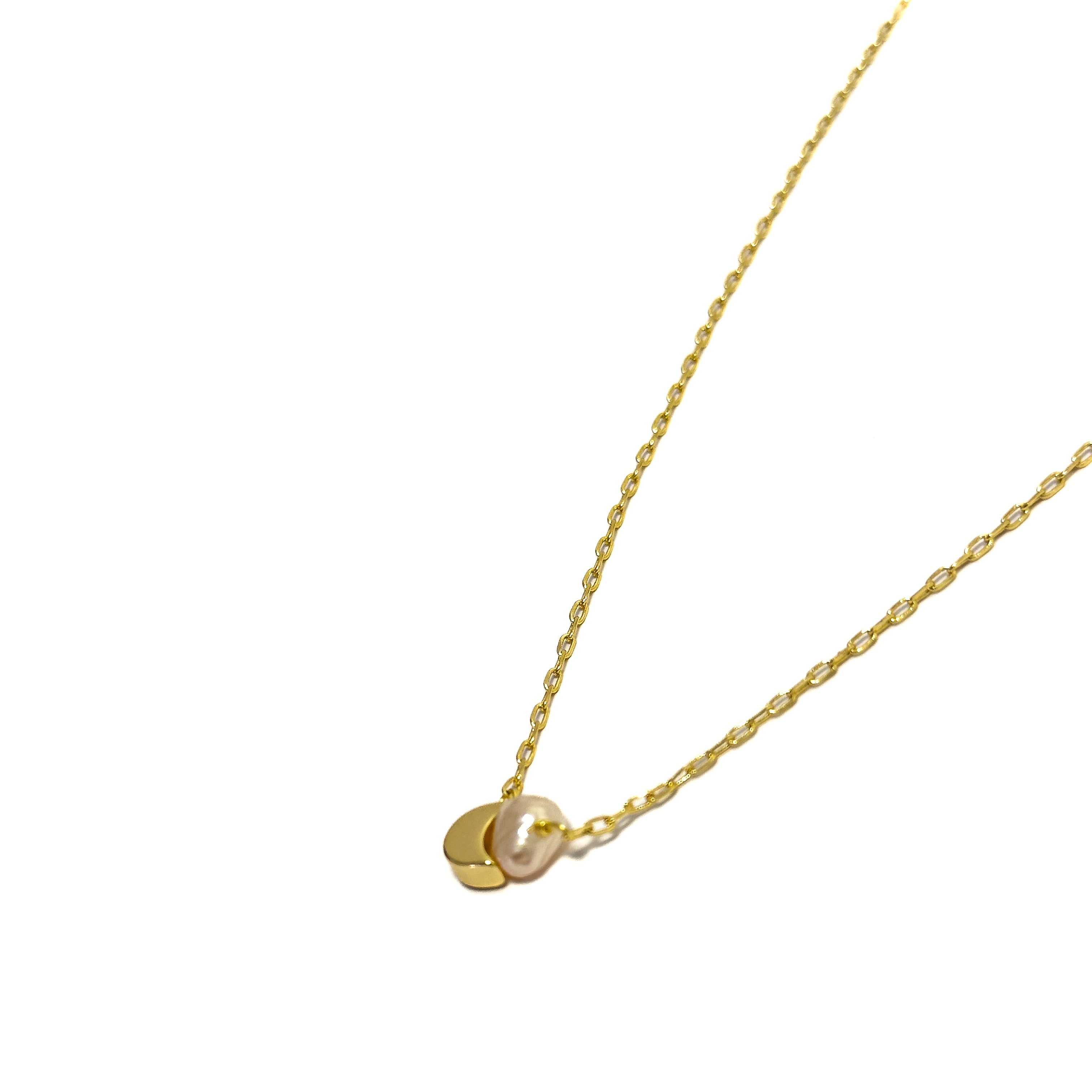 Collar Mujer con Perla Cultivada y Dije Baño de Oro | MAVIS