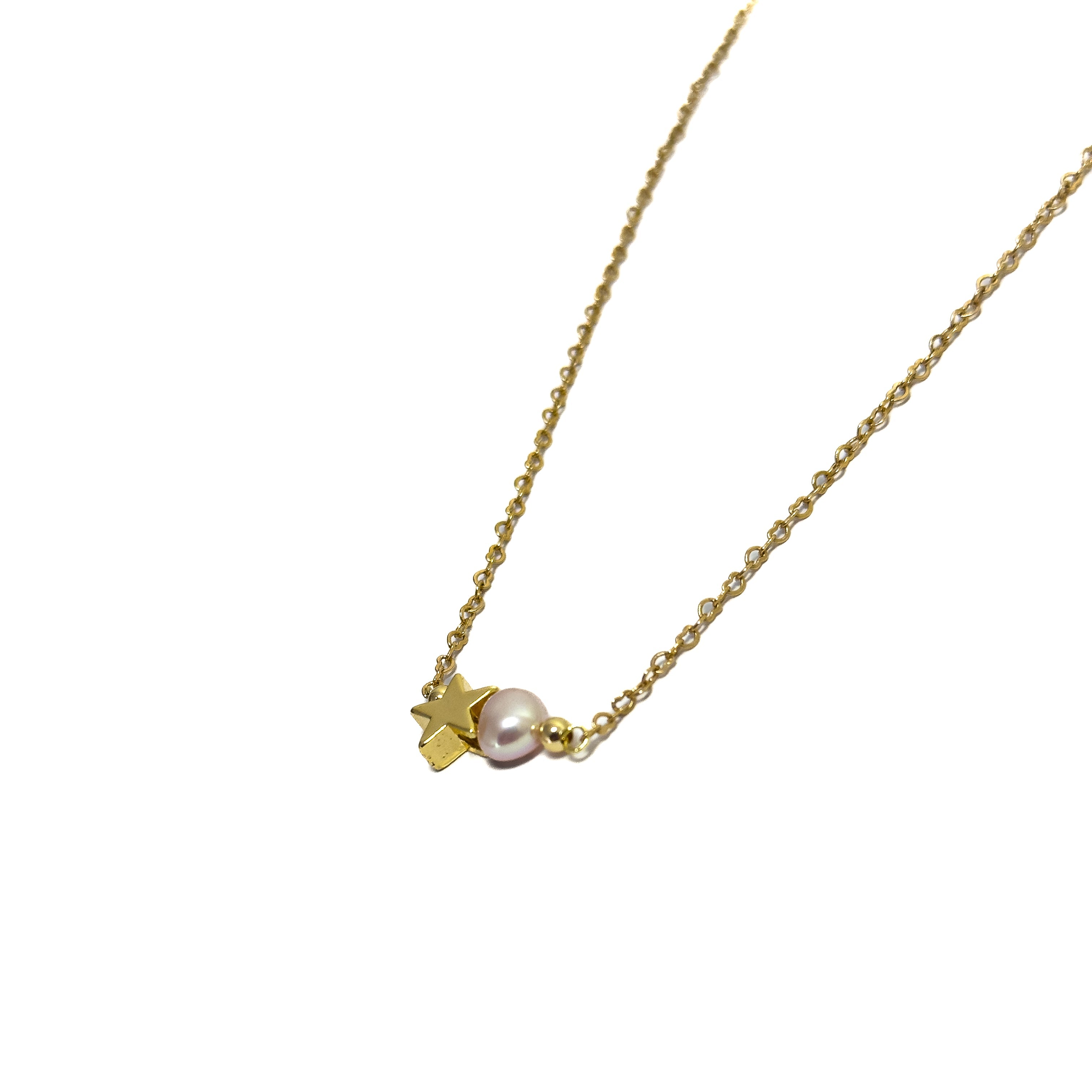 Collar Mujer con Perla Cultivada y Dije Baño de Oro | MAVIS